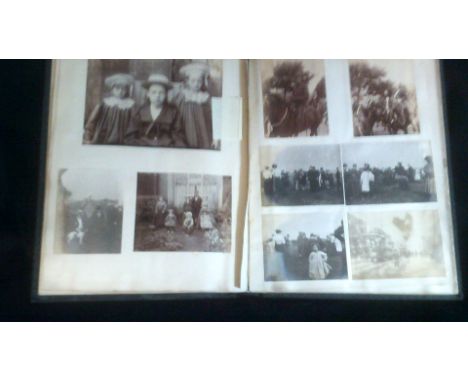 Photographic -1897 Victoria photo album, genuine and rural scenes intact with a good range of Yorkshire, Knaresborough, Spect