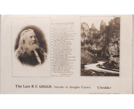 Postcards-Cheddar Caves-The Late R.C Gough portrait and Meditation used 1934