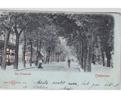 Postcards-Cheltenham 1904-used Hold to Light postcard-The Promenade-Pub WH Berlin-Some imperfections-quite scarce