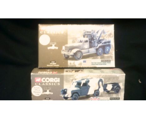 Corgi Classics-(2) British Army land Rover + 2 Wheel Trailer - No.07501, Limited Edition US Army Diamond T Wreaker Bo.255601-