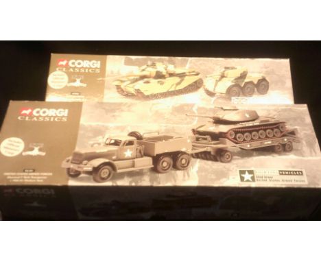 Corgi Classics-(2) include United States Armed Forces Diamond T Tank Transport + M60 A1 Medium Tank No.55101-British Army Cen