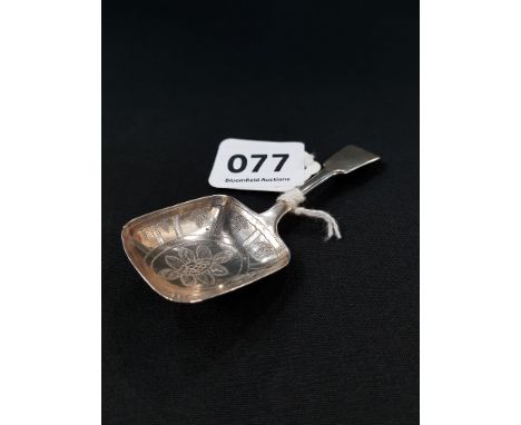 SILVER CADDY SPOON - GEORGE III 1819 THOMAS FOLKINGHAM