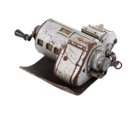A boxed mid century Plessey bus conductor's ticket machine, no. 36. H11cm x W29cm x D22cm