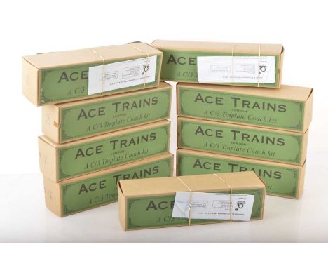 Ace 0 Gauge modern issue group of AC/C3 LMS coach kits (9), consisting of Brake 3rd *2, All 3rd *3, 1st/3rd *2, all 1st and R