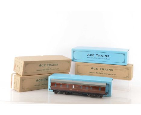 Ace 0 Gauge modern issue mixed group of Passenger coaches all with Wright overlays (5) consisting of LMS Full brake No.30935 