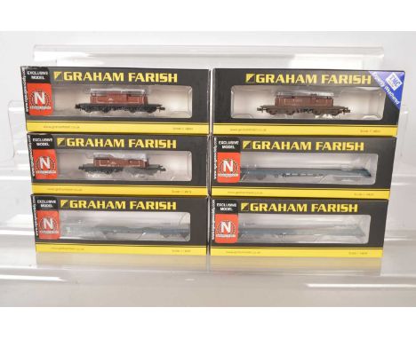 Graham Farish by Bachmann N Gauge Society and TMC Queen Mary Brake Vans and Carflats (6), all boxed, BR Bauxite Queen Mary Br