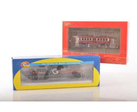 Athearn and Bachmann HO Gauge American Style Diesel and Tram (2) Athearn 78909 Boston and Marine black and red Guildford GP 3