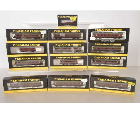 Graham Farish by Bachmann N Gauge BR Stanier Maroon Coaches and Others (13), all boxed, Stanier examples, 374-847 (2), 374-84