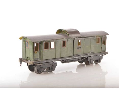 Marklin Gauge 1 Continental outline 34 cm Baggage car, Ref: 18891 in green lined in orange, 2 doors each end and single centr