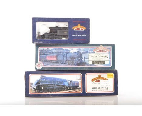 Bachmann 00 Gauge boxed BR Steam Locomotives (3) 31-955 weathered green Class A4 60013 'Dominion of New Zealand', 31-851 blac