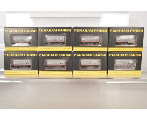 N Gauge Graham Farish by Bachmann TTA Esso Tank Wagons (8) all boxed, 373-776D Esso TTA tank wagons in grey livery, G-E, boxe