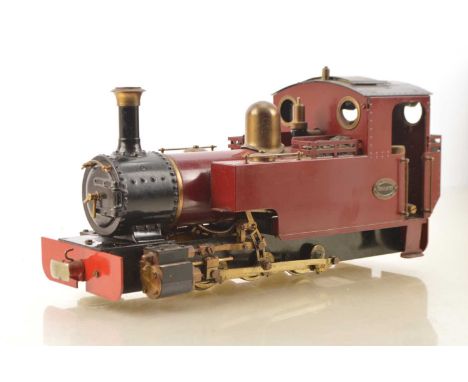 A live steam gas-fired Gauge 0/1 (adjustable) freelance 0-6-0 tank Locomotive by Roundhouse Engineering, finished in crimson 