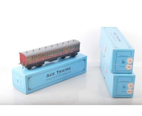 Ace 0 Gauge Modern issue C/1 LMS Passenger coaches (3),  all 3rd together with all 1st and brake 3rd both with light accessor
