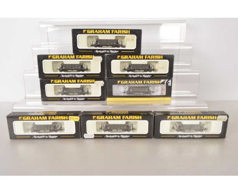Graham Farish by Bachmann 40 Tonne Sealion Hopper Wagons,  all boxed, 377-000 (7), 377-000A (1), 40 tonne Sealion YGH bogie h