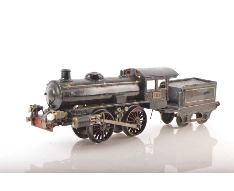 Marklin Gauge 1 0-4-0 Loco & Tender Ref: 65/13041 Lined black Continental outline, 3-rail electric, fitted with twin front li