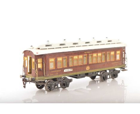 Marklin Gauge 1 Mitropa Schlafwagen (Sleeping car) No.1933 D, 40 cm in hand painted wood effect finish in shades of light and
