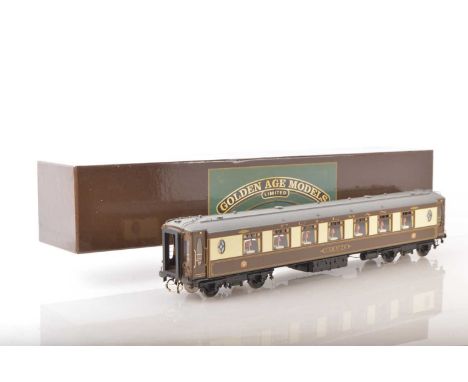 Golden Age Models (Korea FC Models) 0 Gauge Brown & Cream Pullman car, Ref: 1-D 3rd class Parlour car 'CAR No.76', light mark
