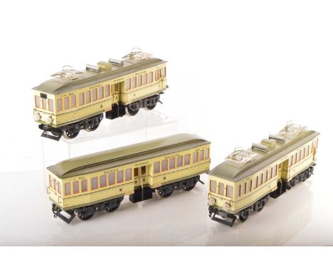 A modern Twerenbold for Fulgurex (Switzerland) Gauge 1 Marklin Replica 'Inter-Urban' 3-car 'Rheinuferbahn' tram set (3), Prod