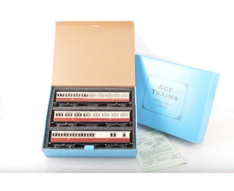 Ace 0 Gauge modern issue C/1 3-car CR Caledonian Railway Passenger coaches, all 1st, all 3rd and brake 3rd, E, Box VG