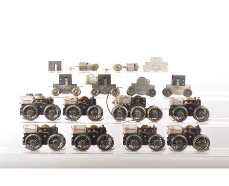 Ace 0 Gauge modern issue group of Mechs (Qty), consisting of 4 coupled with motors *7 with 3-rail pick-ups, 6 coupled without