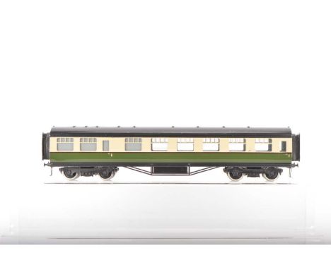Exley 0 Gauge K6 LNER Cream & Green Tourist stock Buffet car coach,   lacks running number and Buffet car lettering to the co