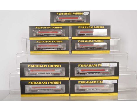 Graham Farish by Bachmann N Gauge  ESSO Bogie Tank Wagons (9), all boxed, 373-560 TEA Esso bogie tank wagons, G-E, boxes VG, 