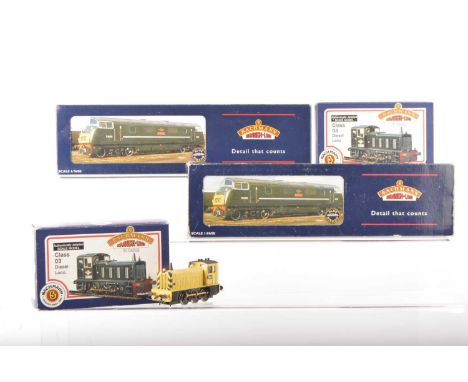 Bachmann 00 Gauge boxed BR Warship Class 42 Diesel Locomotives and Class 03 Shunters (4) 32-052  green renamed with full yell