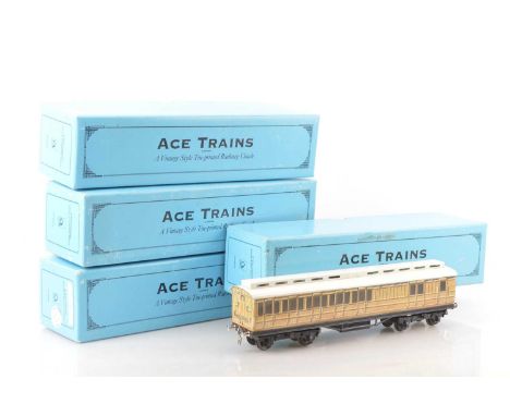 Ace 0 Gauge modern issue C/1 group of LNER Passenger coaches (4), Brake 3rd No.21508 *2 both with rear lighting, All 1st No.2