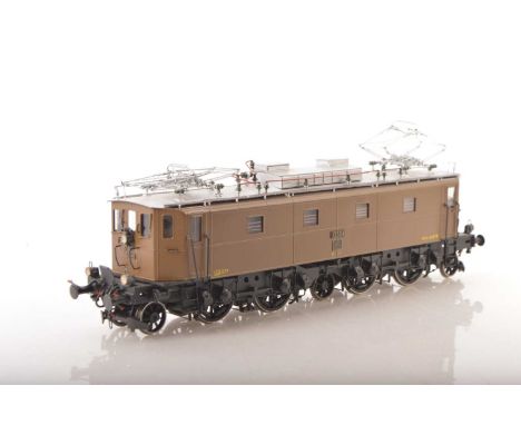 Goldbeck or similar Finescale 0 Gauge continental BLS Be 4/7 overhead electric Locomotive, brown with silver roof, No. 12504,
