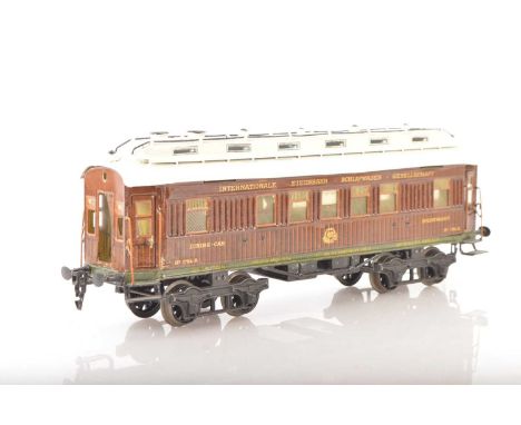 Marklin Gauge 1 German Continental outline Schlafwagen (Dining Car), 40 cm in Hand painted wood effect finish in shades of li
