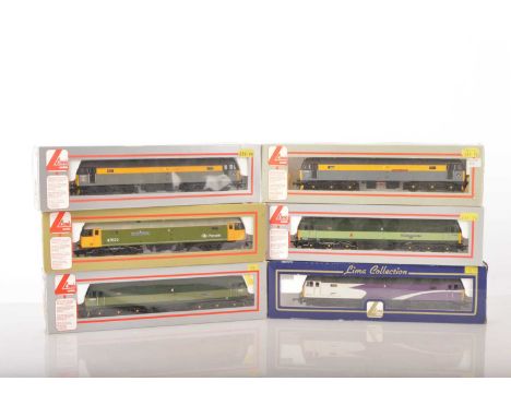 Lima 00 Gauge boxed Class 47 Diesels Locomotives (6), 204835A6 BR two tone green D1524, 295089A5  RIKO Ltd Production324/850 