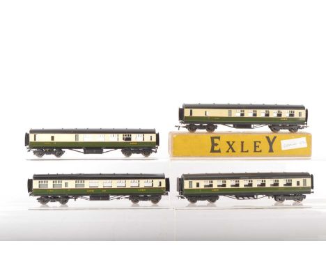 Exley 00 Gauge boxed LNER  green and cream Tourist Stock (4) Open Third/Brake (mark to one side, Open Third, Buffet Car, all 