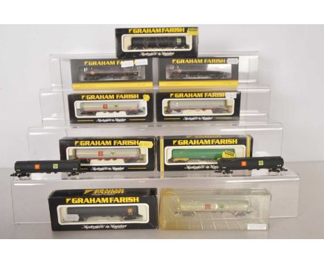 Graham Farish by Bachmann and Graham Farish N Gauge Bogie Fuel Tank Wagons (11), mainly boxed/packaged, 3705 Shell/BP (2), 37