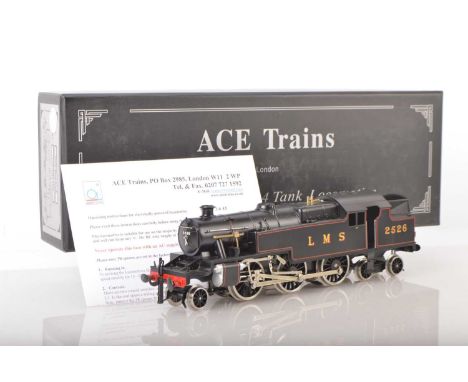 V Ace Trains 0 Gauge Modern issue E/8 2-6-4 LMS lined Satin Black Tank loco, No.2526, 2/3 rail electric, E Box E, PLEASE NOTE