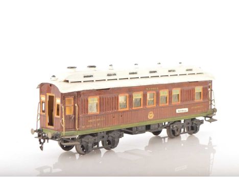 Marklin Gauge 1 Mitropa Speisewagen (Dining car) No.1932 D, 40cm in hand painted wood effect finish in shades of light and da