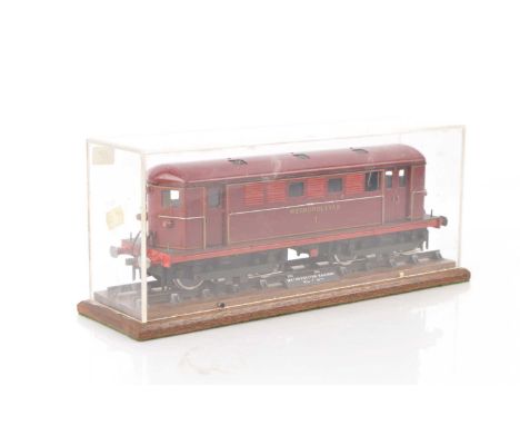 Scratch built 0 Gauge Finescale model of a Bo-Bo Metropolitan maroon lined Locomotive, No.1, non powered, professionally buil