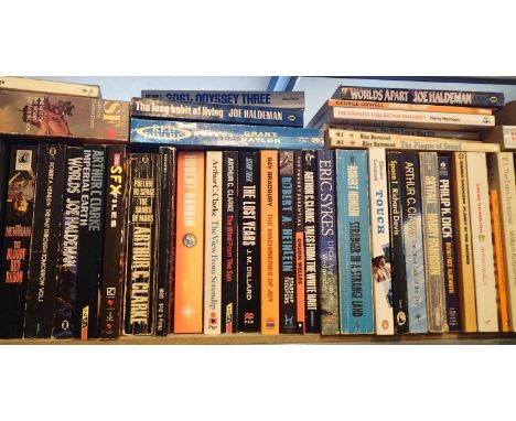 Shelf of Science Fiction books including  Not available for in-house P&amp;P, contact Paul O'Hea at Mailboxes on 01925 659133