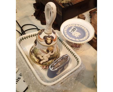 Collection of mixed branded ceramics including a Wedgwood lighter. Not available for in-house P&amp;P, contact Paul O'Hea at 
