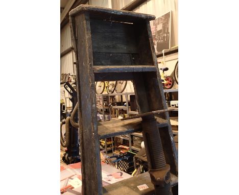 Large eight step wooden decorators step ladders. Not available for in-house P&amp;P, contact Paul O'Hea at Mailboxes on 01925
