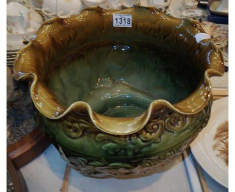 Large Majolica planter. Not available for in-house P&amp;P, contact Paul O'Hea at Mailboxes on 01925 659133 