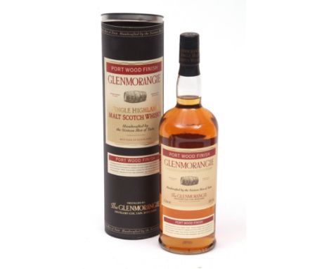 Glen Morangie single Highland malt Scotch Whisky, Port wood finish, 1ltr (boxed)  