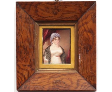 ENGLISH SCHOOL (19TH CENTURY) Portrait of Augusta Passingham portrait miniature, extensively inscribed verso 3 1/2 x 3ins 
