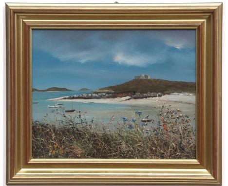 *JOHN HAMILTON (1919-1993, BRITISH) "Block House, Tresco - Isle of Scilly" oil on panel, signed lower left 11 x 14 1/2 ins 