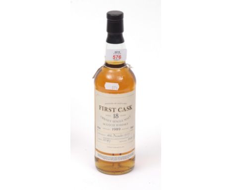 Highland Park (First Cask) 18-year old Orkney single malt Scotch Whisky, (distilled 1989), bottle number 404, cask number 118