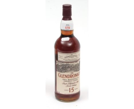 Glendronach single Highland malt Scotch Whisky, 15 years old, 1ltr  