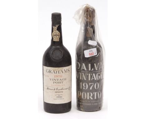 Dalva 1970 Vintage Port (wrapped in cellophane, cork poor) and Graham s 1970 Vintage Port (2)  