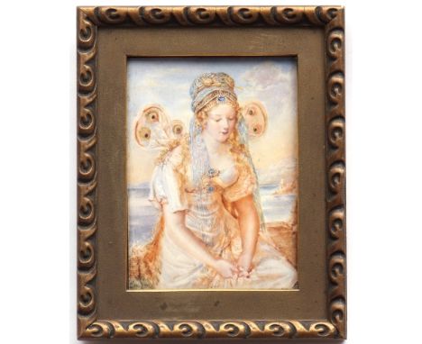 HARRIOT WALKER (19TH CENTURY, BRITISH) Portrait of Princess Eliza Radziwill portrait miniature, extensively inscribed verso 5