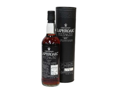 Laphroaig 1981 27 Years Old Islay Single Malt Scotch Whisky, selected from only five of the finest Oloroso sherry casks by Ma