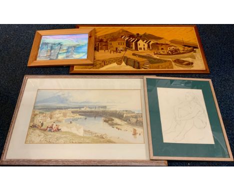 K. Illingworth, 'Sketch of a Seated Woman', signed, pencil, 28cm x 23cm; Valerie Dickens, Venice, signed, watercolour; Pat Ha