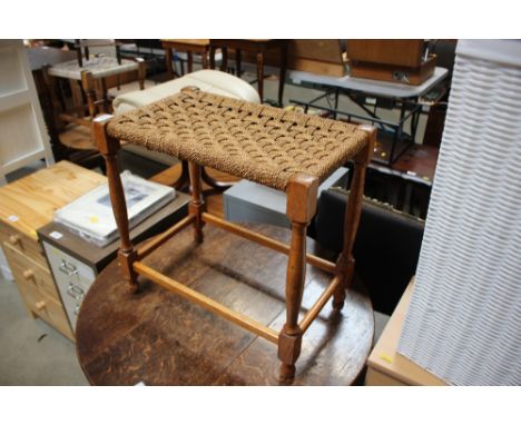 A string topped stool